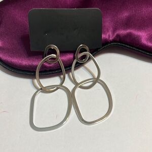 New Three level Silver color earrings